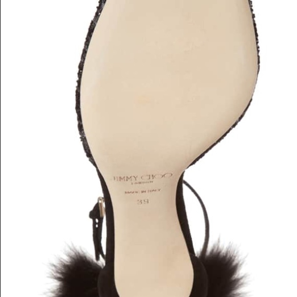 Jimmy Choo Suri Genuine Fox Fur Sandal Women 5.5 - Picture 6 of 8